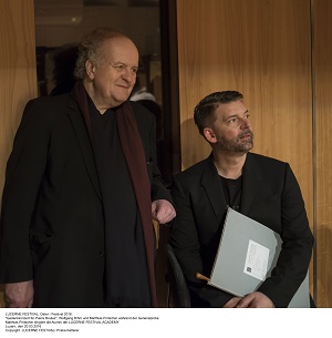 Wolfgang Rihm und Matthias Pintscher während der Genreralprobe
